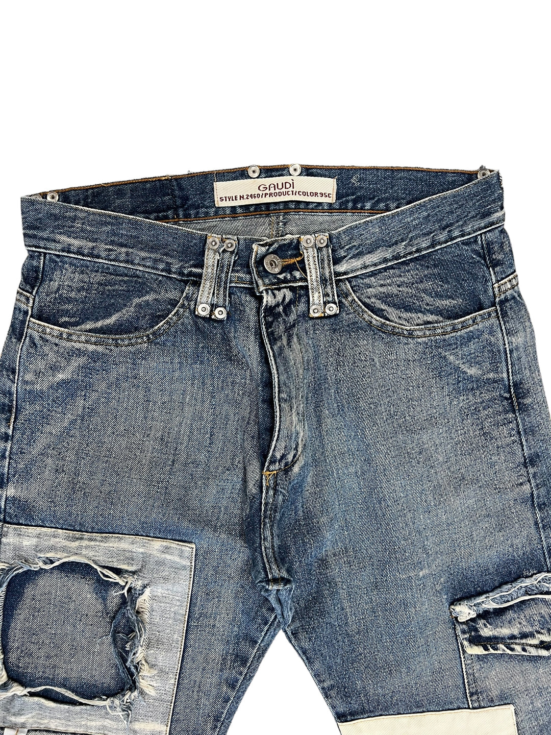 Vintage y2k patchwork jeans men’s small