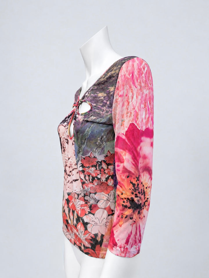 Just Cavalli vintage leopard cut-out top