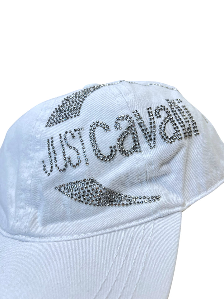 Just Cavalli beachwear collection rhinestone logo hat