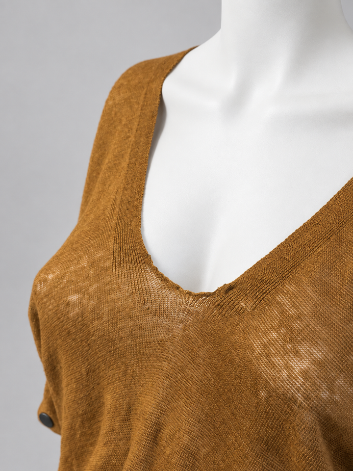 Jean Paul Gaultier vintage linen button detail dress