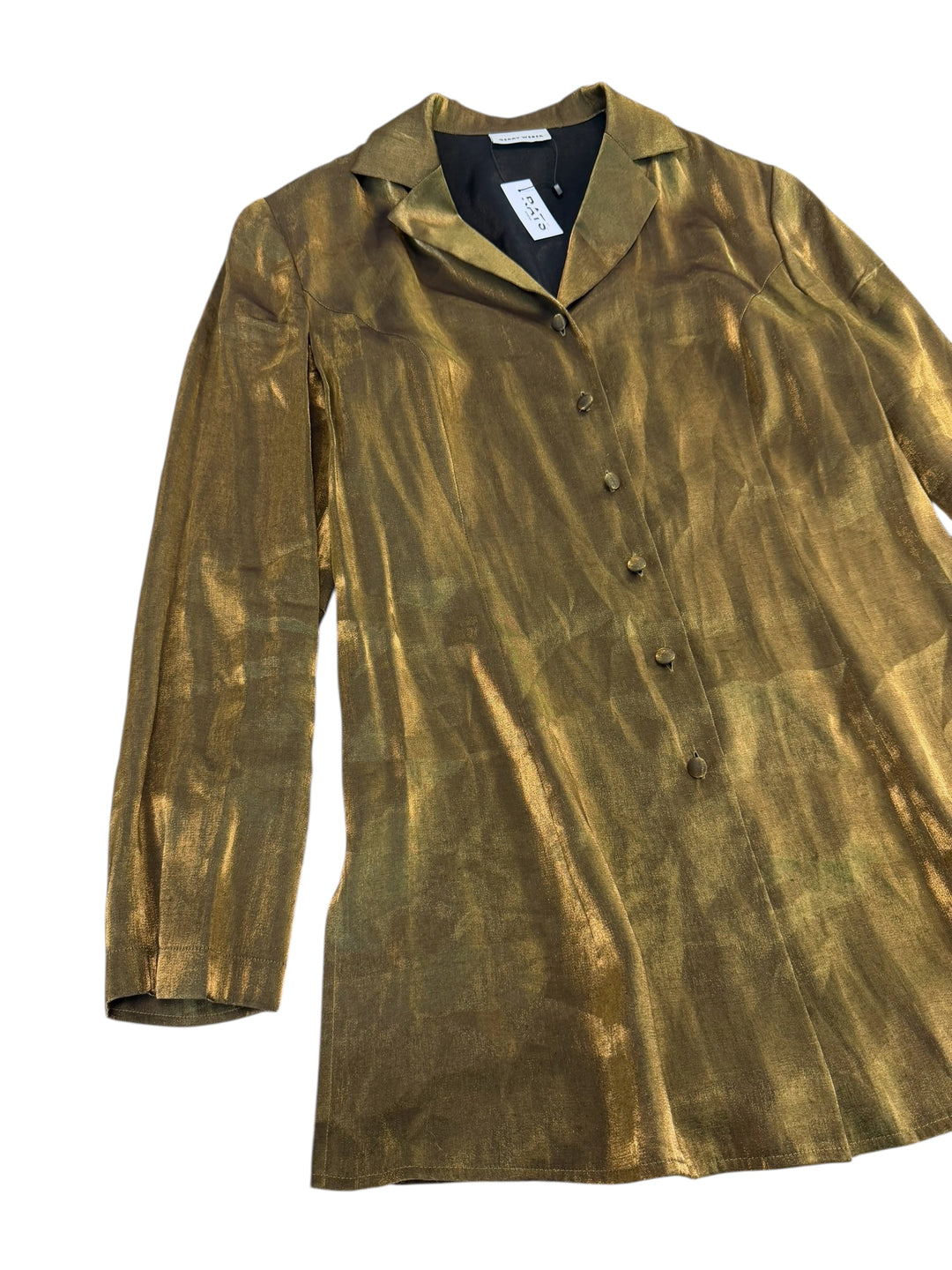 Vintage gold metallic longline blazer medium