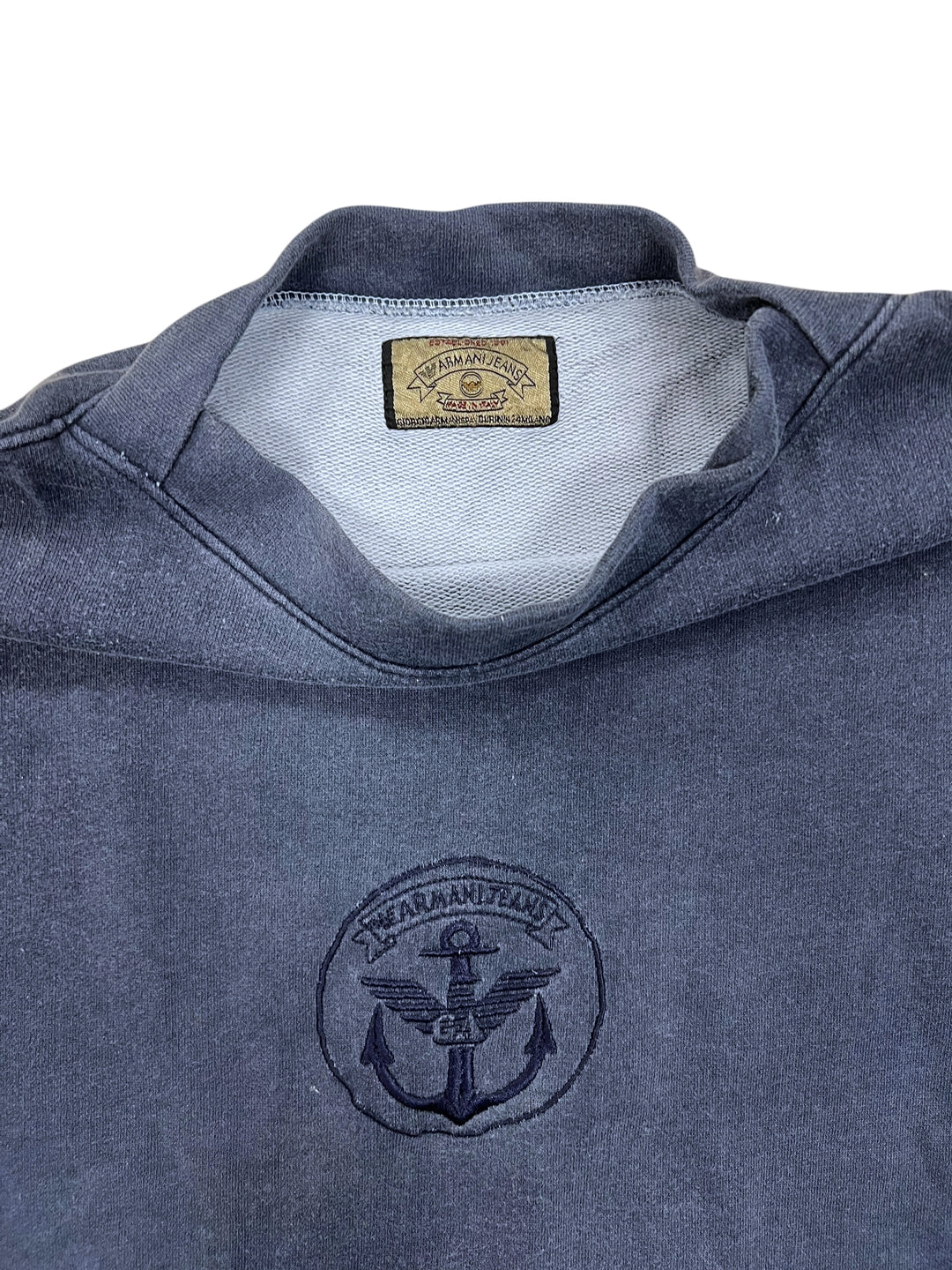 Armani Jeans Two-Tone Nautical Logo Long Sleeve Shirt Women's Large