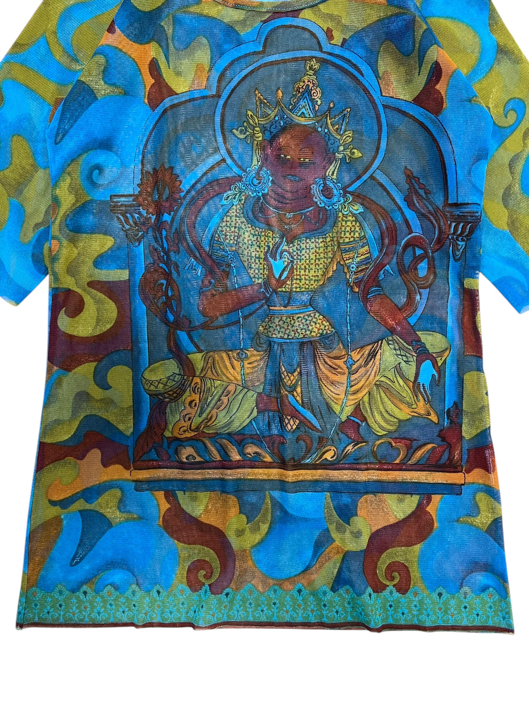 Spiritual Deity Art Tunic mesh top women’s large