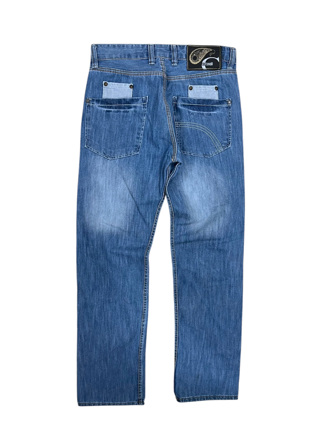 Just Cavalli Men’s Blue Jeans with Contrast Pockets (S)