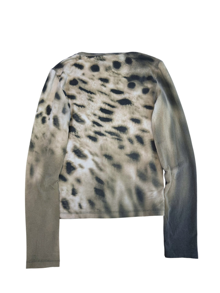 Just cavalli abstract animal print V-neck top