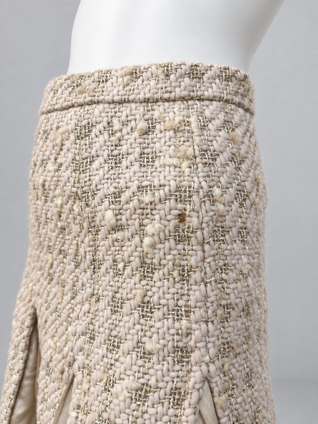 Blumarine metallic bouclé panelled midi skirt