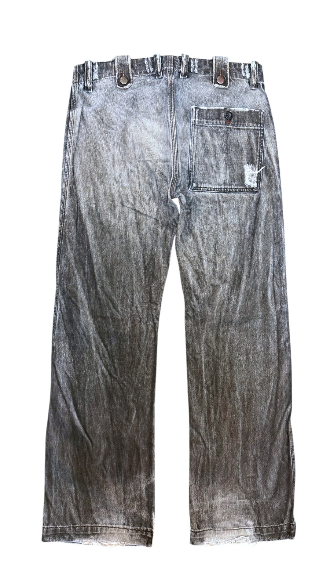 Diesel 2000s faded grey wide leg jeans