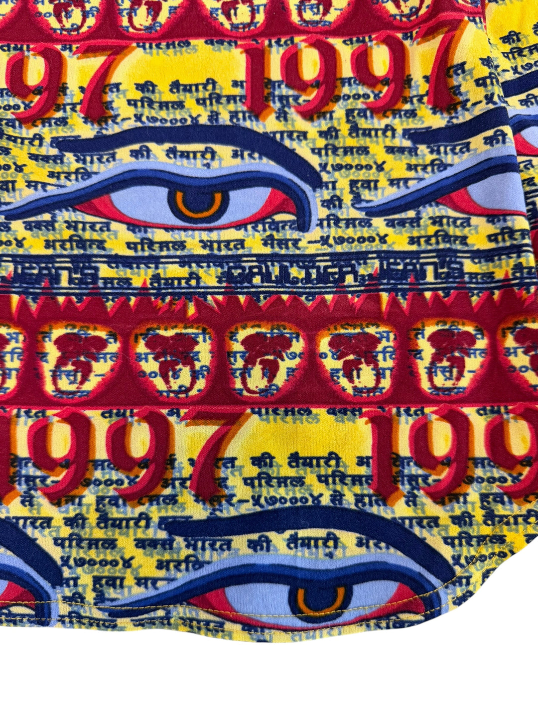 Gaultier Jeans 1997 Tibetan eyes print long sleeve top