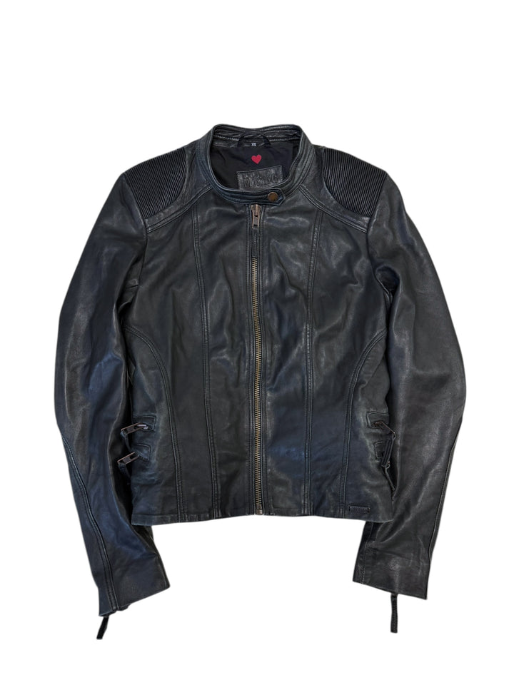 Mustang “Captiva” black leather biker jacket extra small