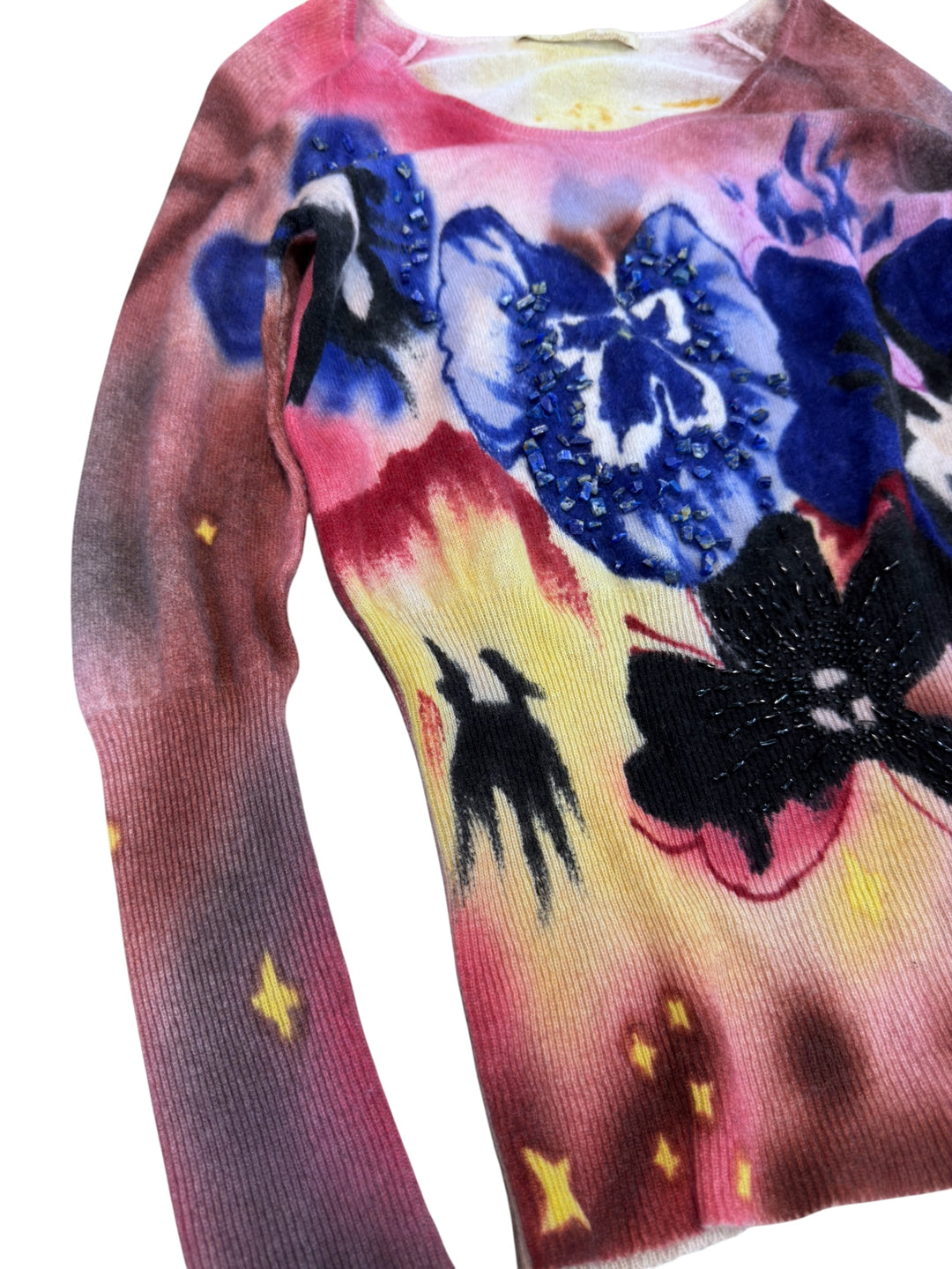 Class Roberto Cavalli floral embellished knit sweater