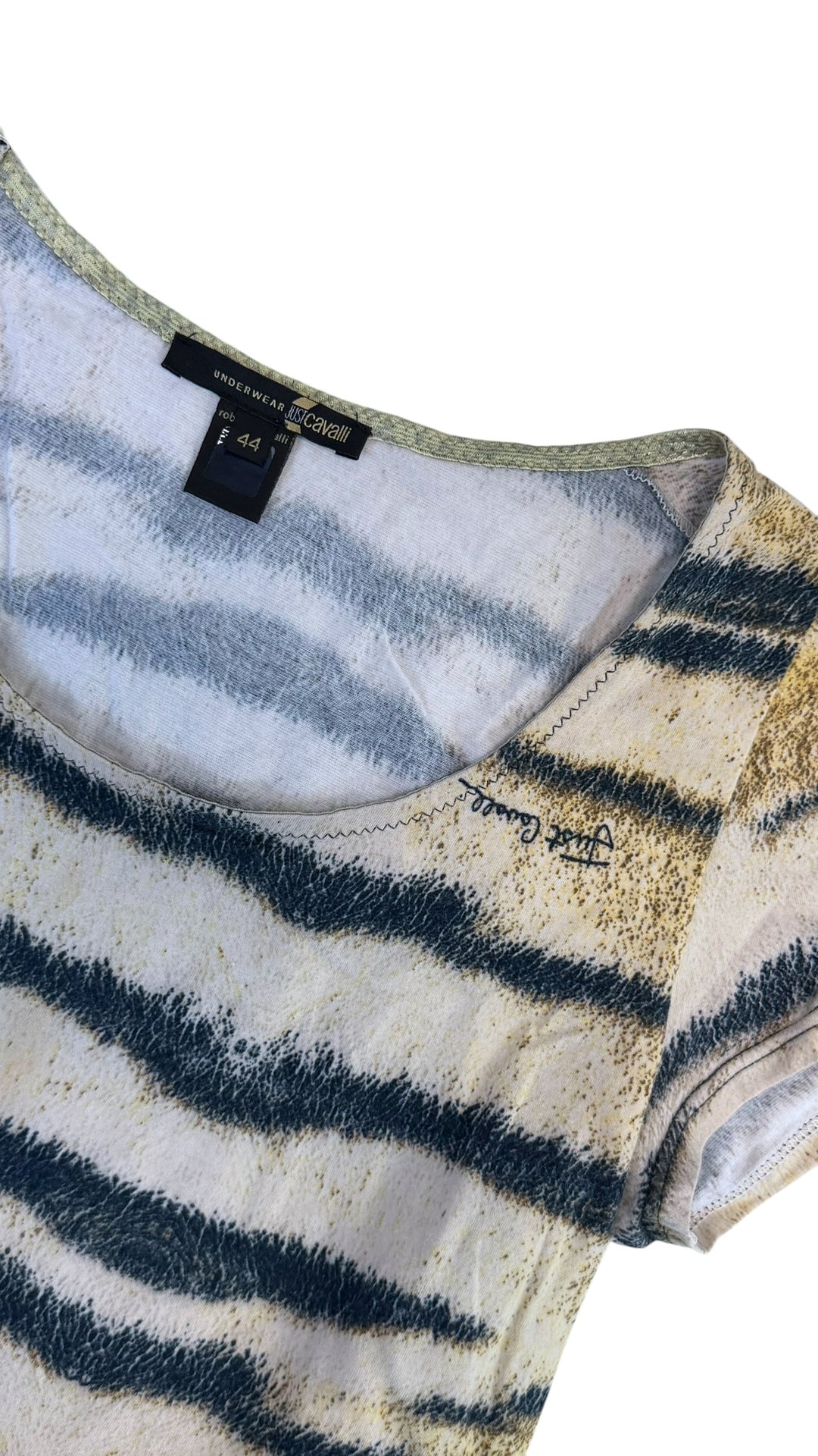 Just Cavalli 2000s tiger print short sleeve top