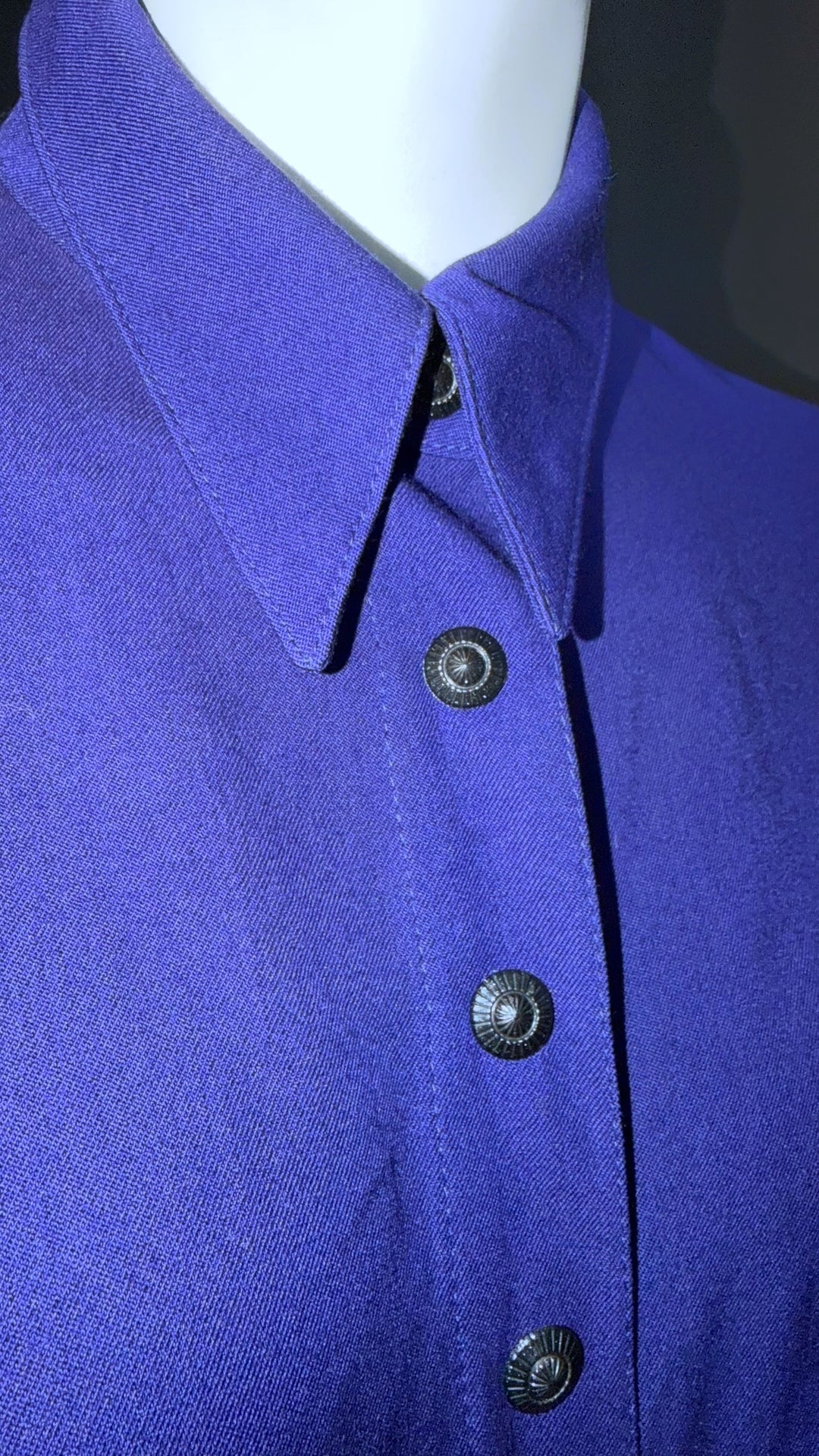 Thierry Mugler purple structured shirt dress - 90s archive