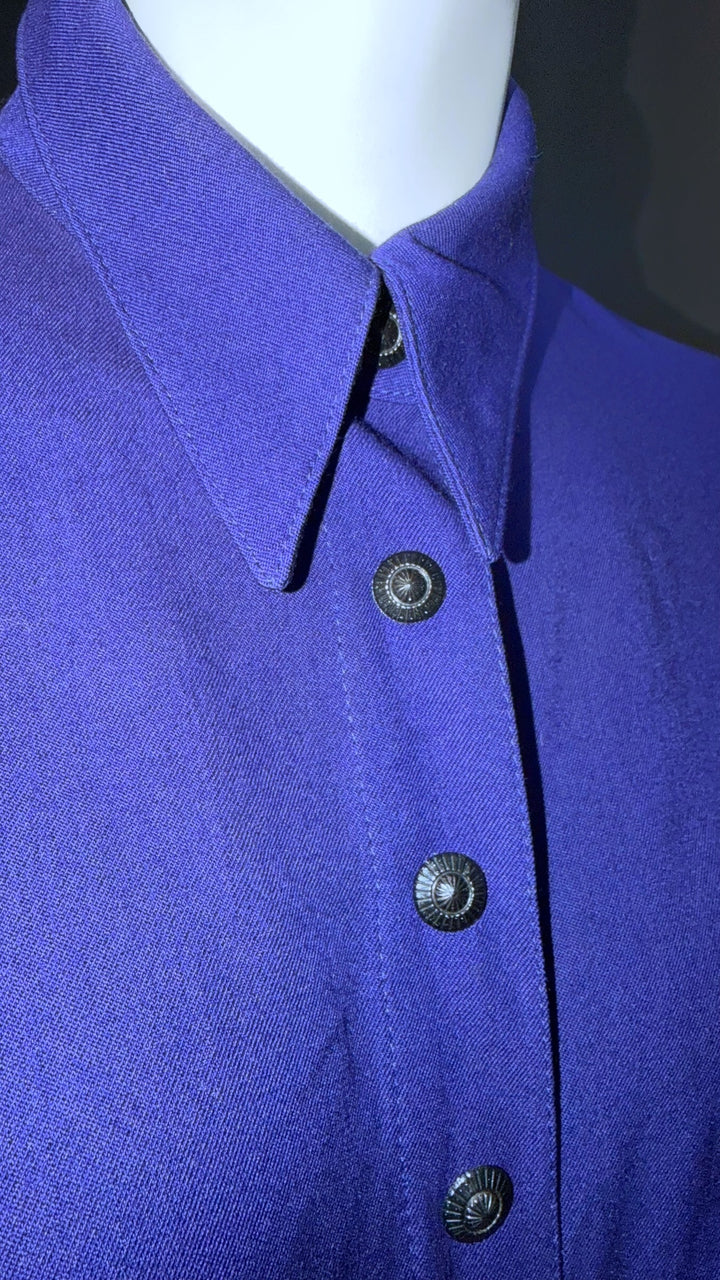 Thierry Mugler purple structured shirt dress - 90s archive