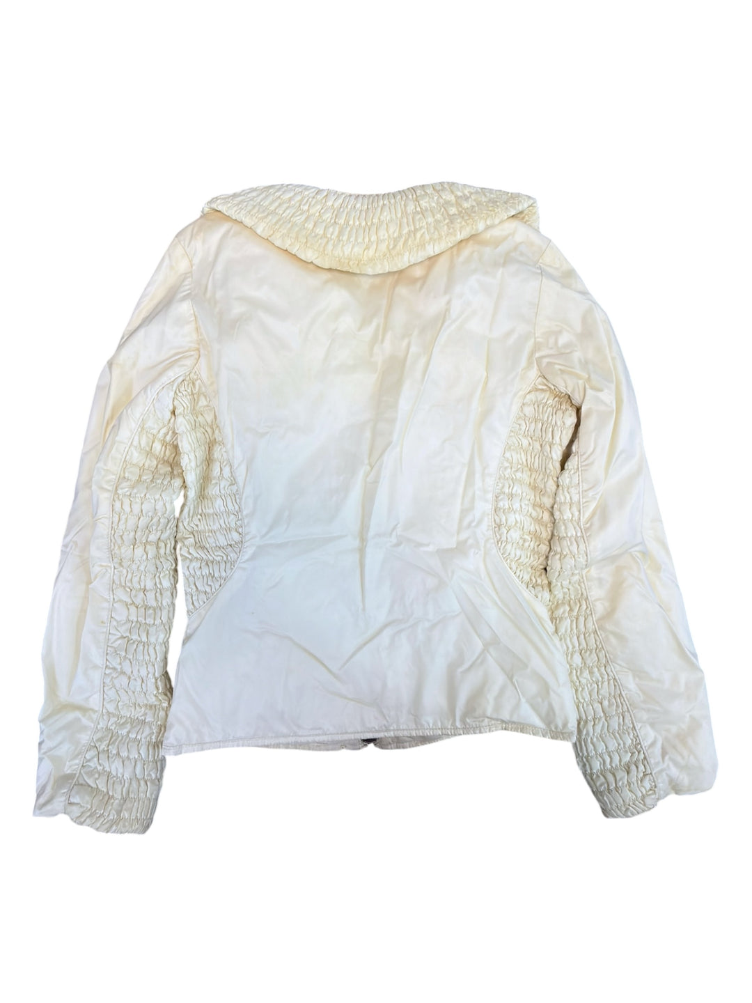 Moncler ivory ruched down jacket