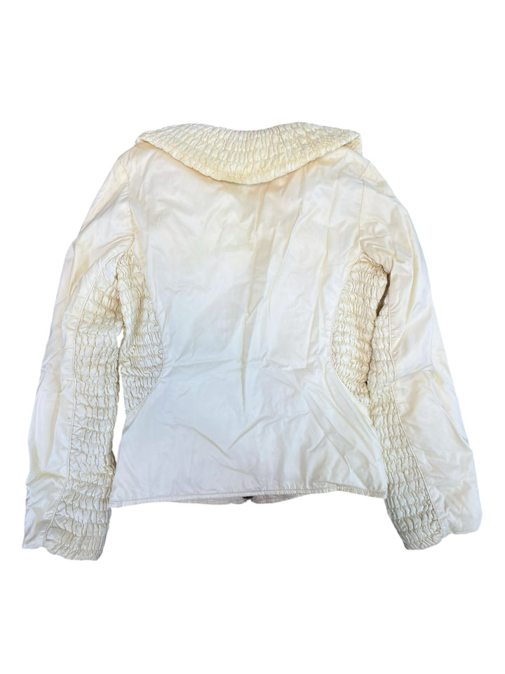 Moncler ivory ruched down jacket