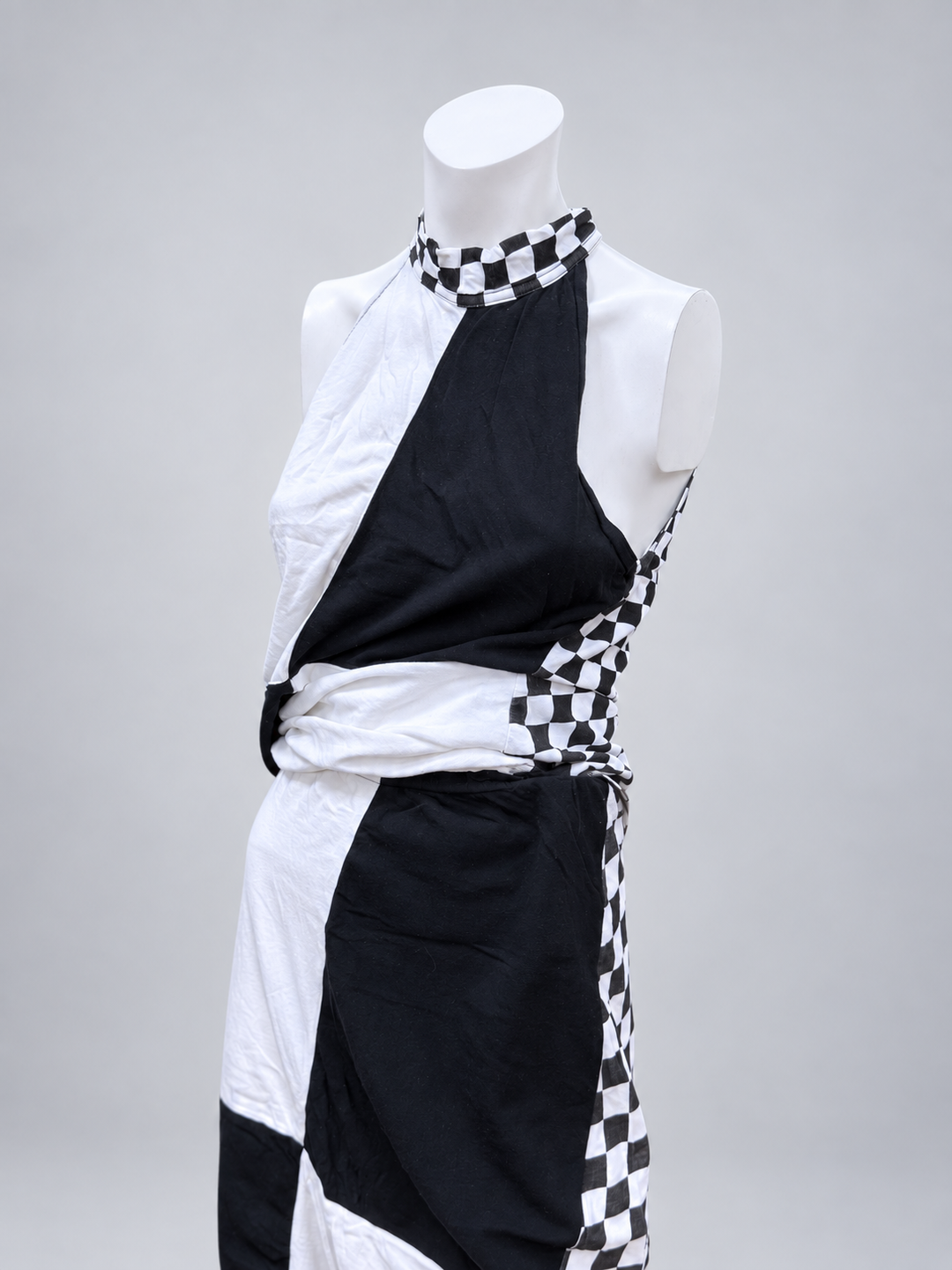 Rare Versace Jeans Couture checkerboard halter set