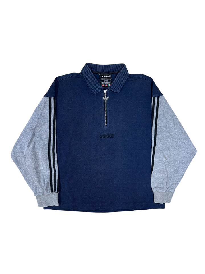 Adidas Vintage Long Sleeve Polo Sweatshirt Men’s Large