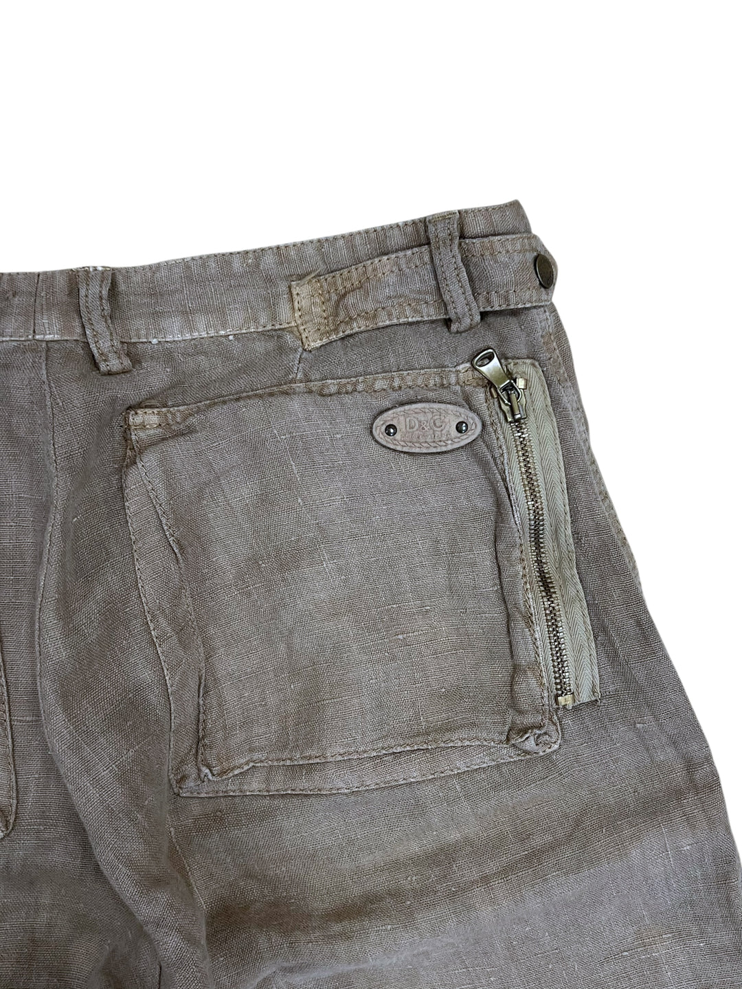 AW2004 Dolce & Gabbana Linen Multi Zips Cargo Pants (M|38)