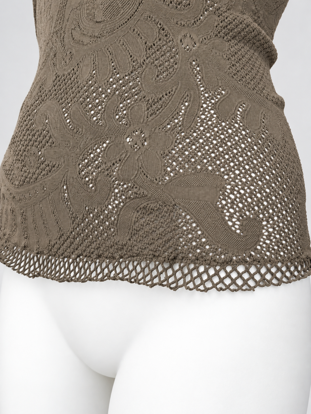 Just Cavalli lace-effect mesh long sleeve top