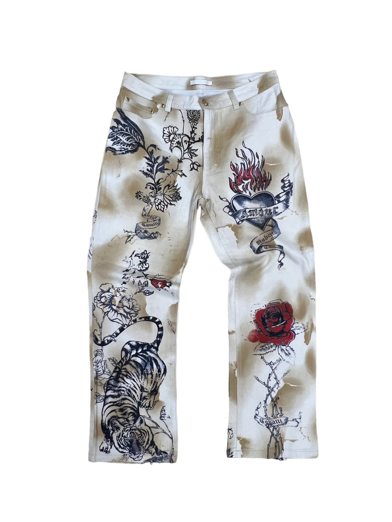 Roberto Cavalli SS パンツ ベージュ系 Made In Italy CAMPAIGN: ROBERTO CAVALLI SS 2000