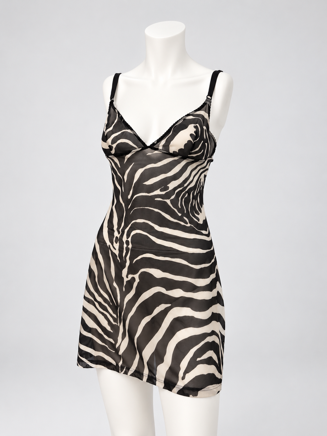 Dolce&Gabbana Underwear zebra print mesh slip dress