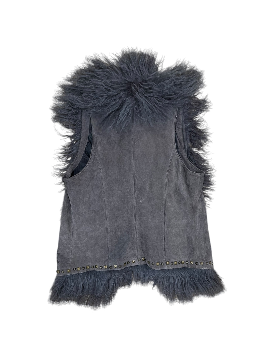 Pepe Jeans London vintage fur-trimmed leather vest women’s medium