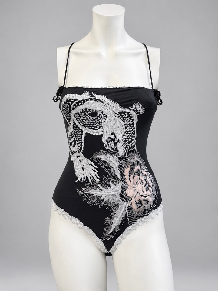Gianfranco Ferré vintage embroidered dragon bodysuit