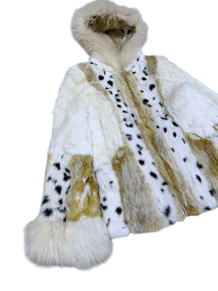 2000s real fur hooded jacket