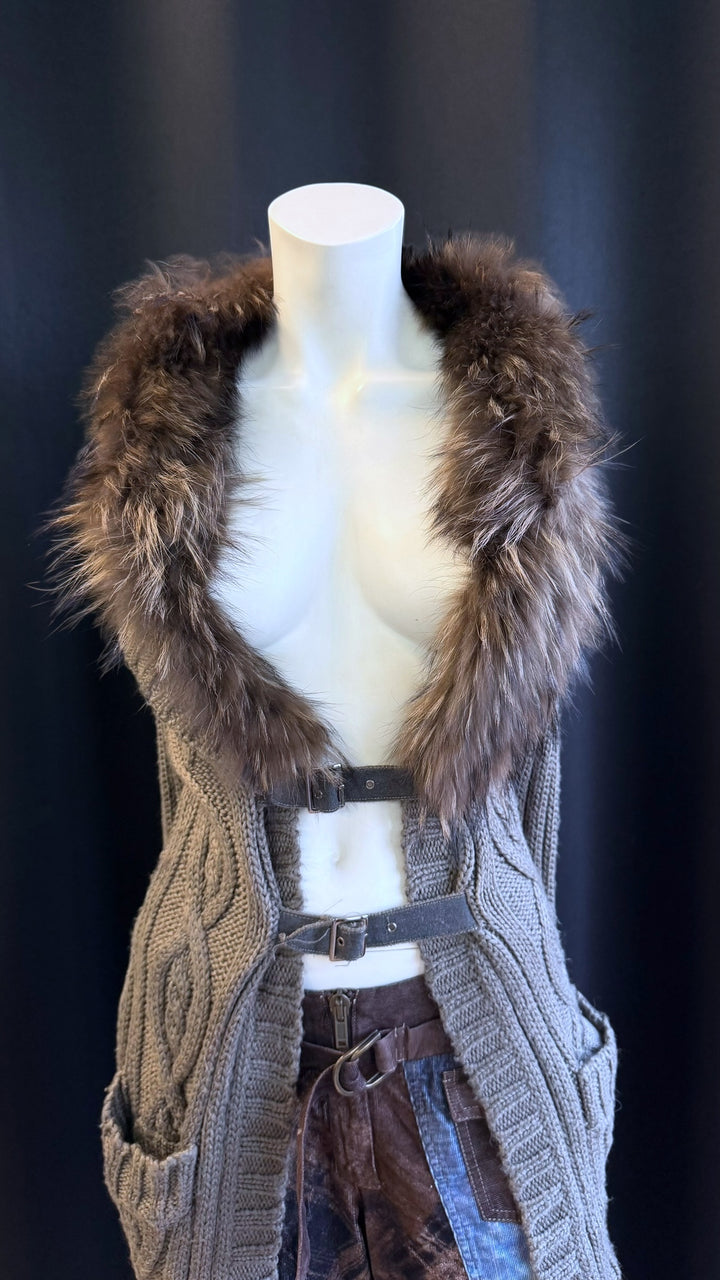 List vintage knit longline cardigan small