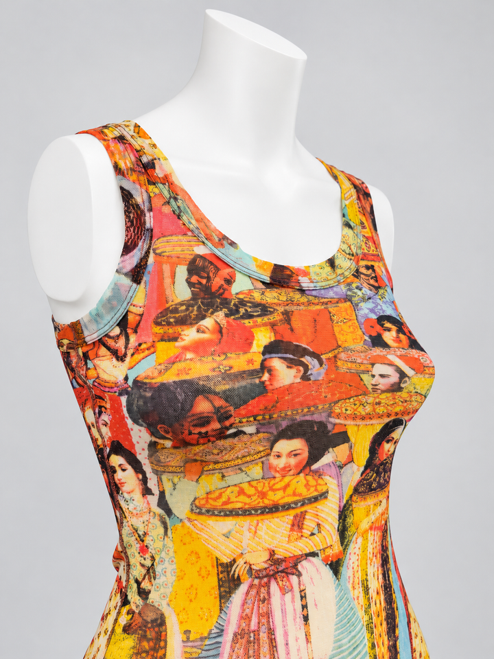 Jean Paul Gaultier Soleil vintage embellished Bollywood mesh tank top