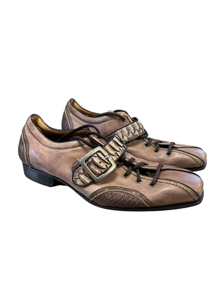 Harris Italian Leather Buckle & Lace-Up Shoes Size eu42