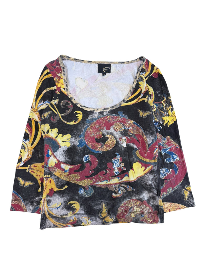 Just Cavalli baroque print long sleeve top