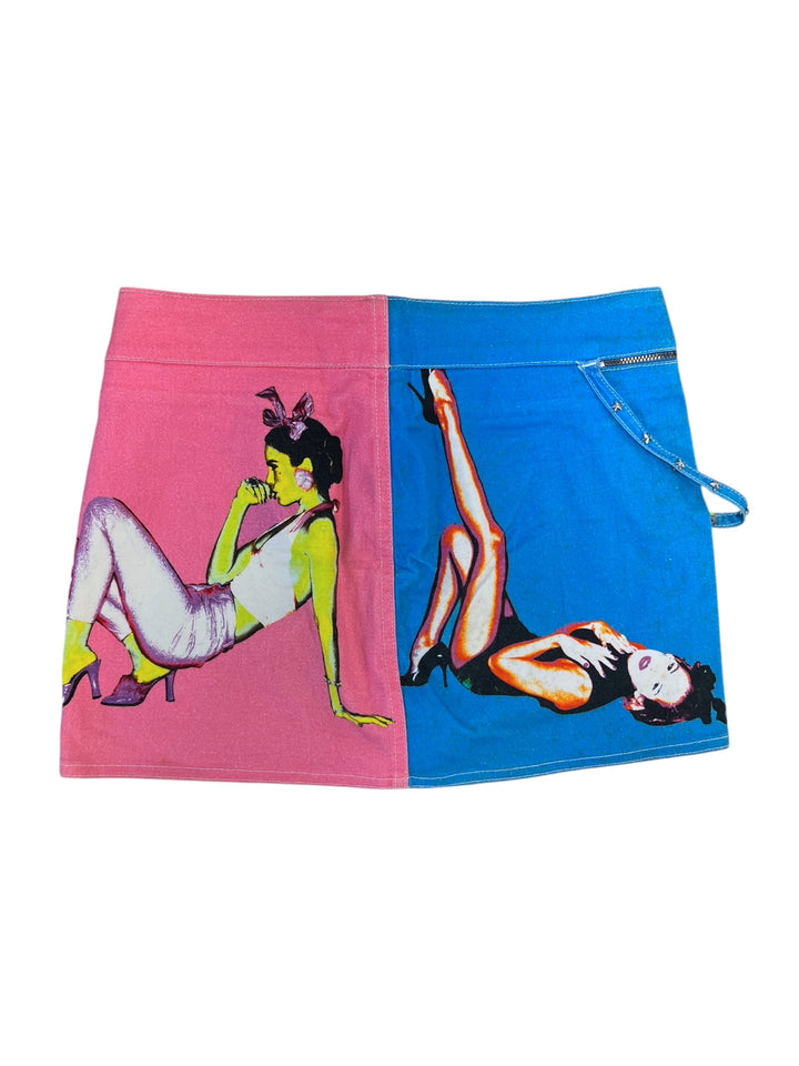 Donatella Versace Low Waisted Colourful F/S 2004 Pop Art Mini Skirt Small
