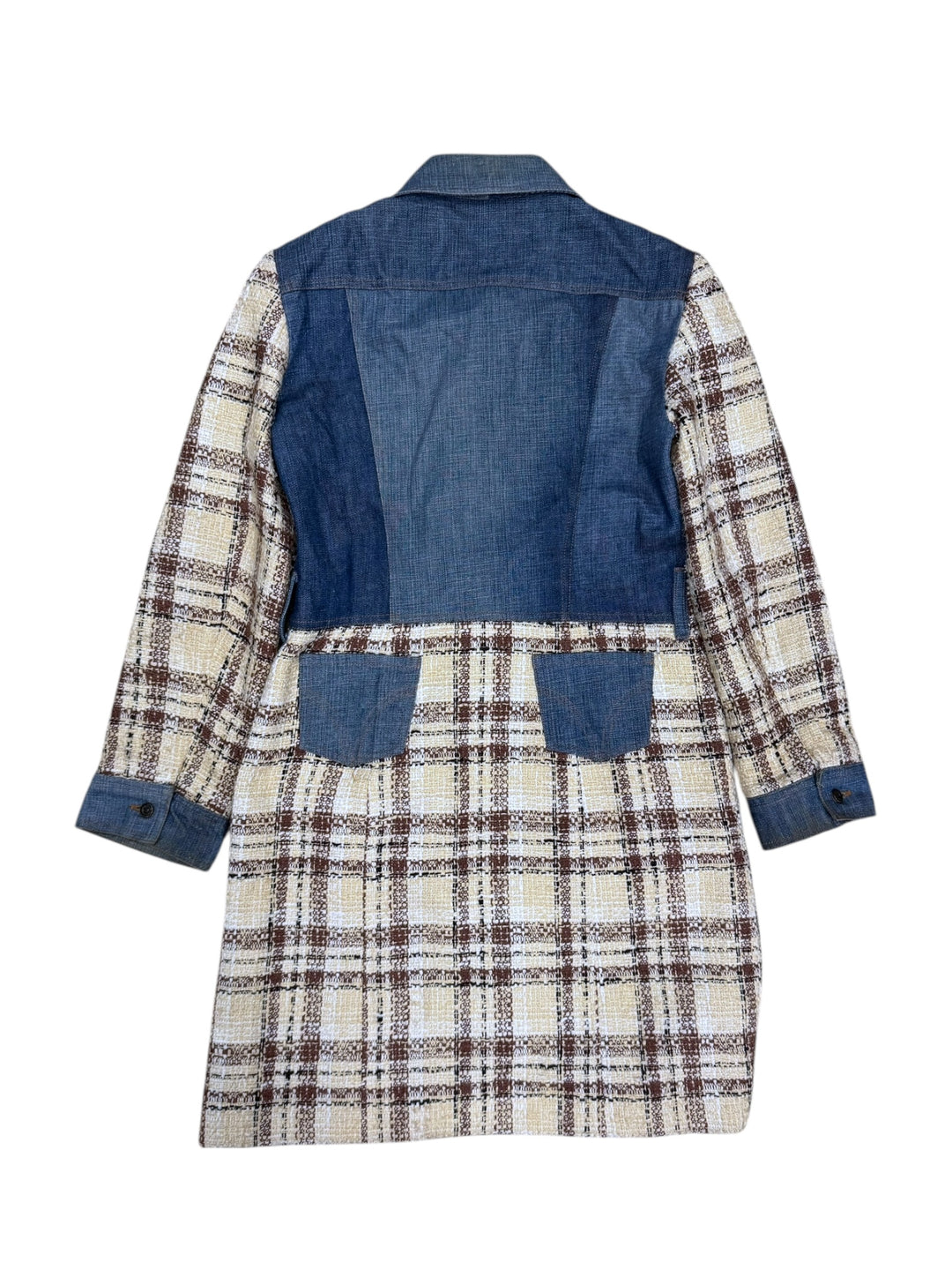 Dolce & Gabbana 2000s Tweed & Denim Contrast Coat Small