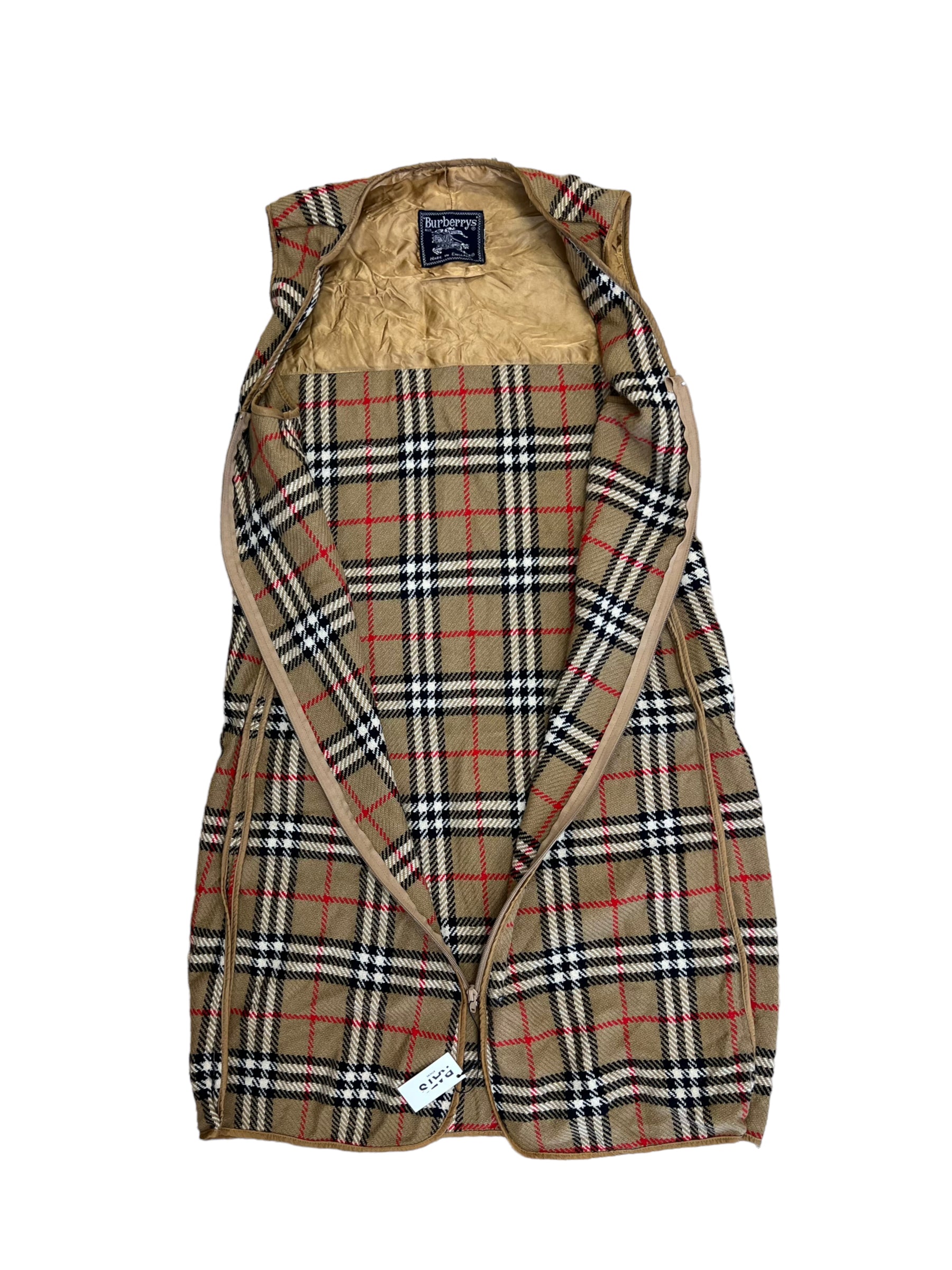 Burberry Nova Check Longline Vest Liner For Coat Women’s Medium