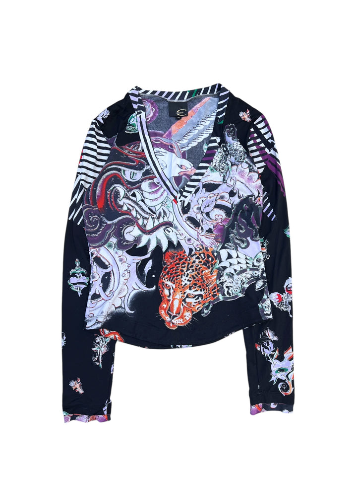 Just Cavalli grunge print top medium
