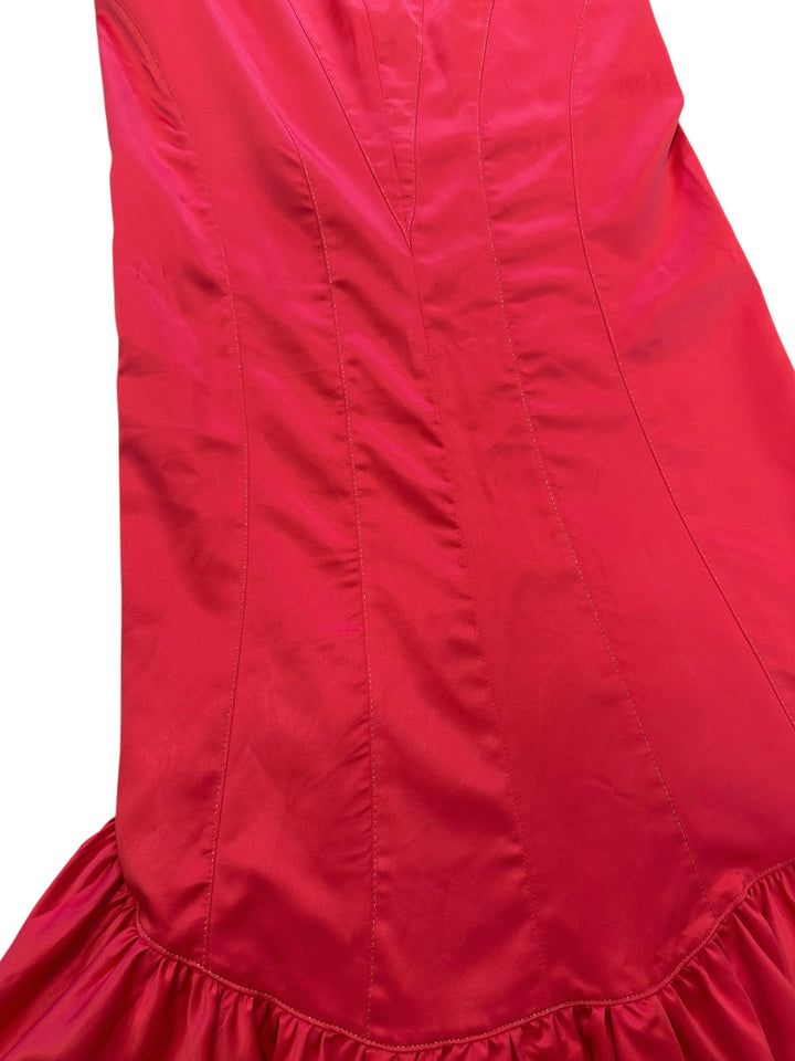 Just Cavalli red satin mermaid skirt