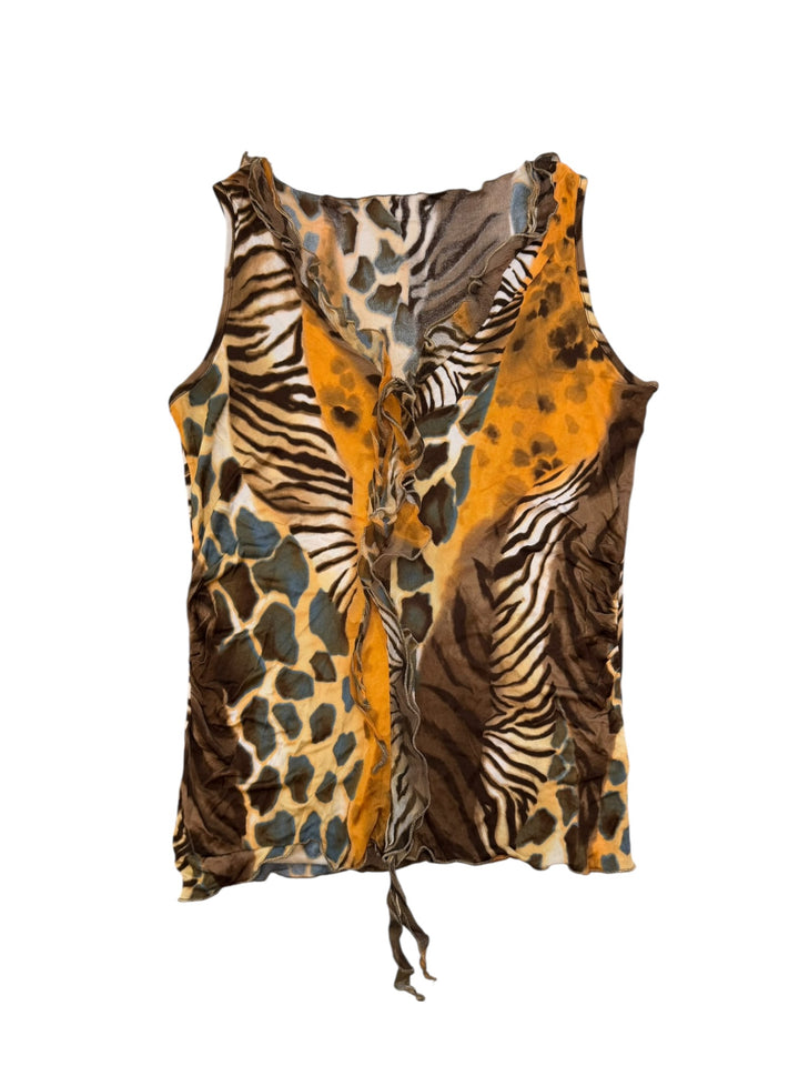 Animal print sleeveless vintage top