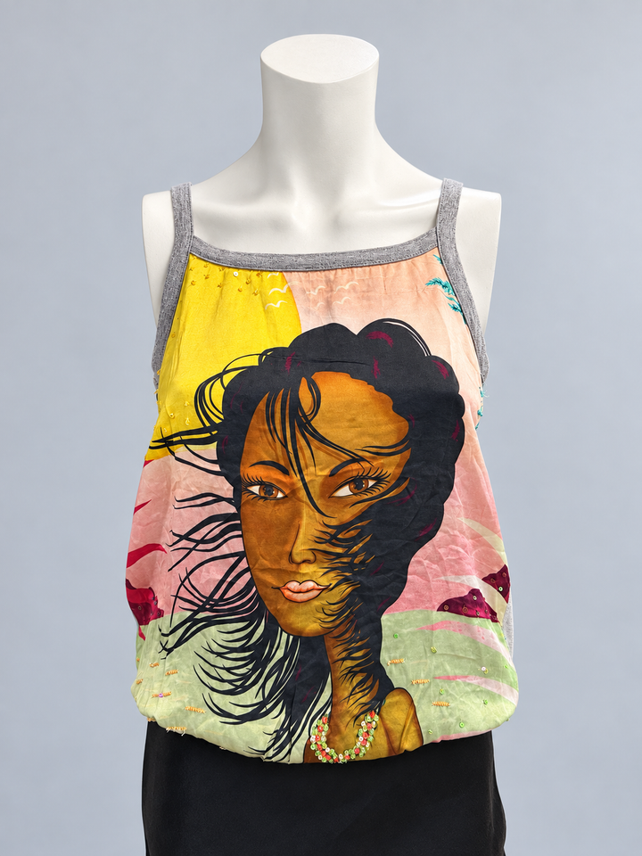 Custo Barcelona vintage silk & cotton tank top medium