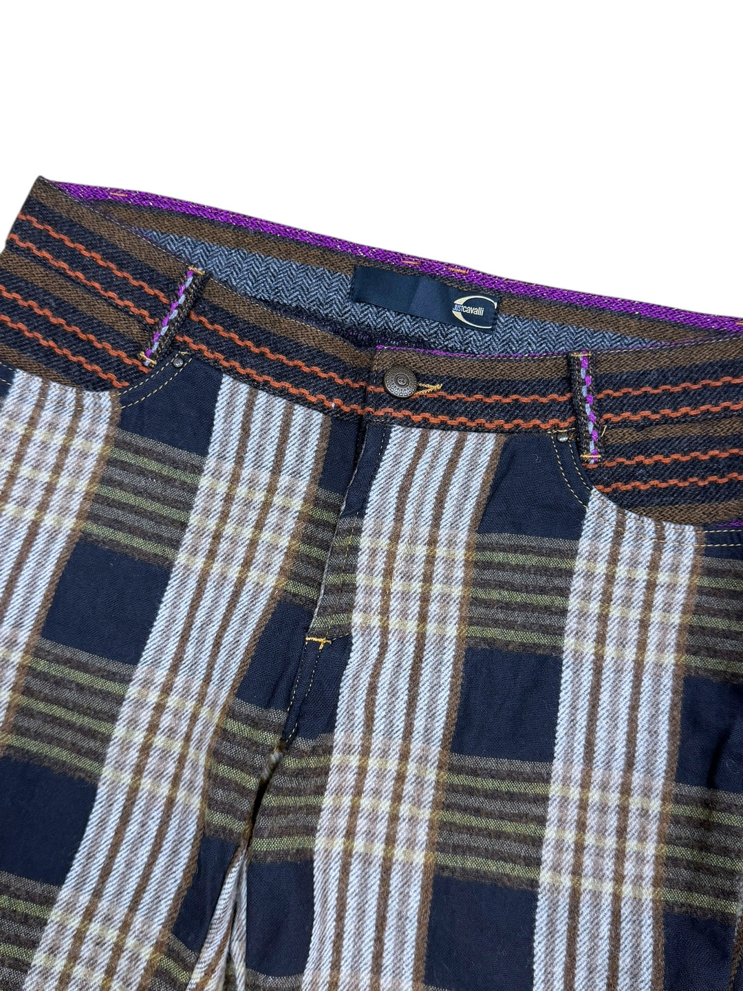 Just Cavalli checked cropped low waist trousers s/m