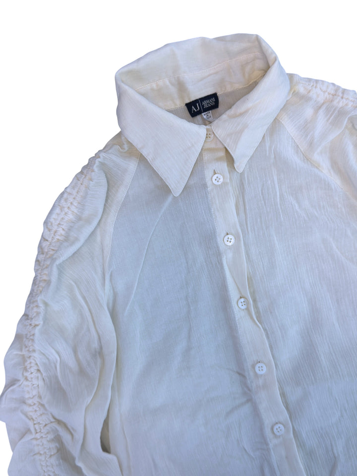 Armani Jeans vintage ruched sleeve shirt