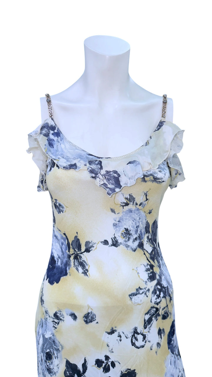 Roberta Scarpa vintahefloral silk blend slip dress