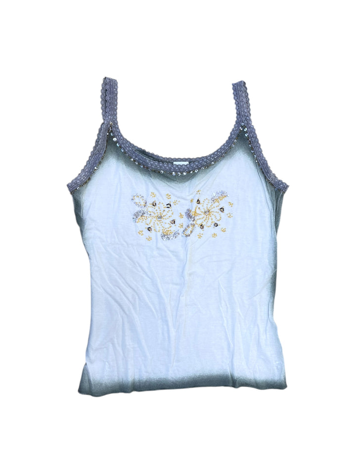 Onyx vintage beaded tank top medium