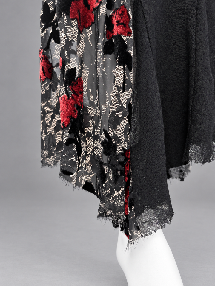 Annarita N floral lace appliqué maxi skirt
