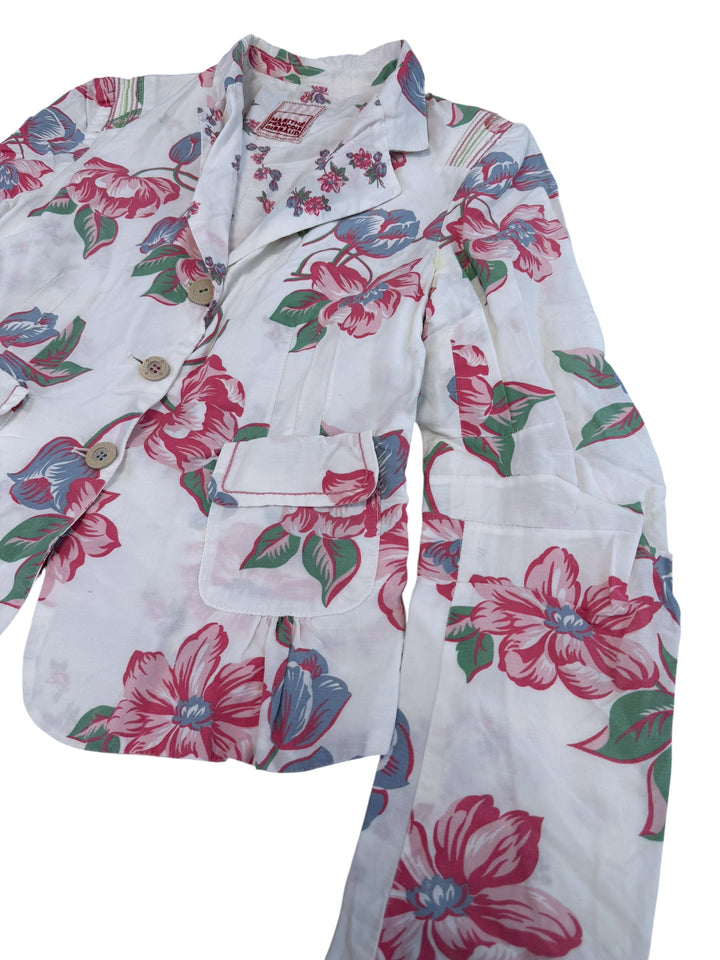 Marithé + François Girbaud floral cotton ramie blazer