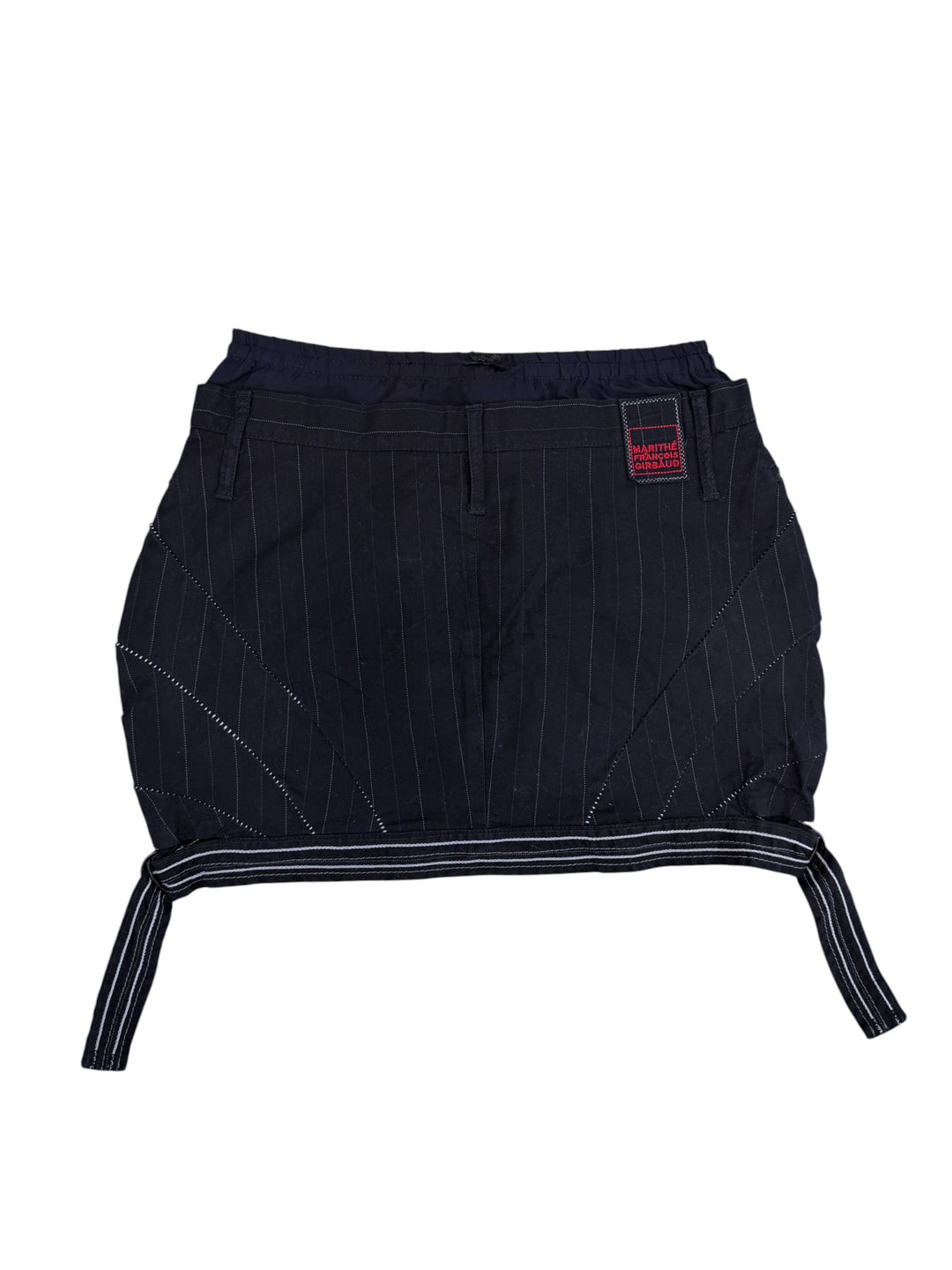Marithé + François Girbaud pinstripe utility mini skirt