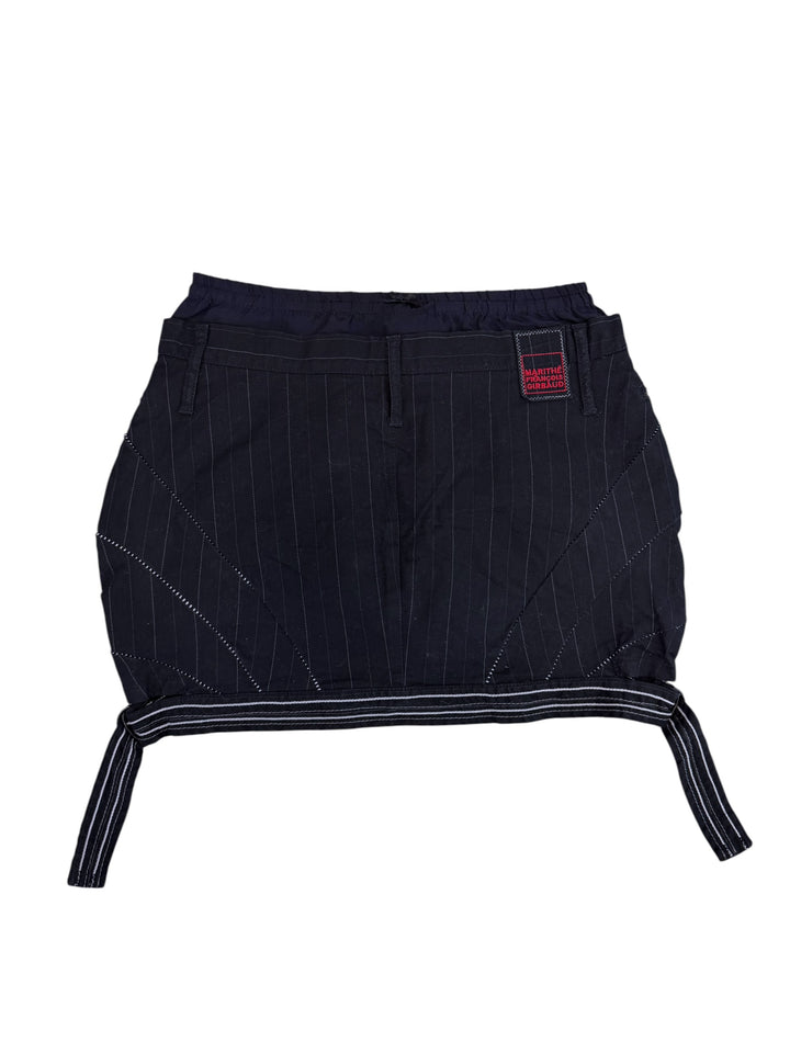 Marithé + François Girbaud pinstripe utility mini skirt