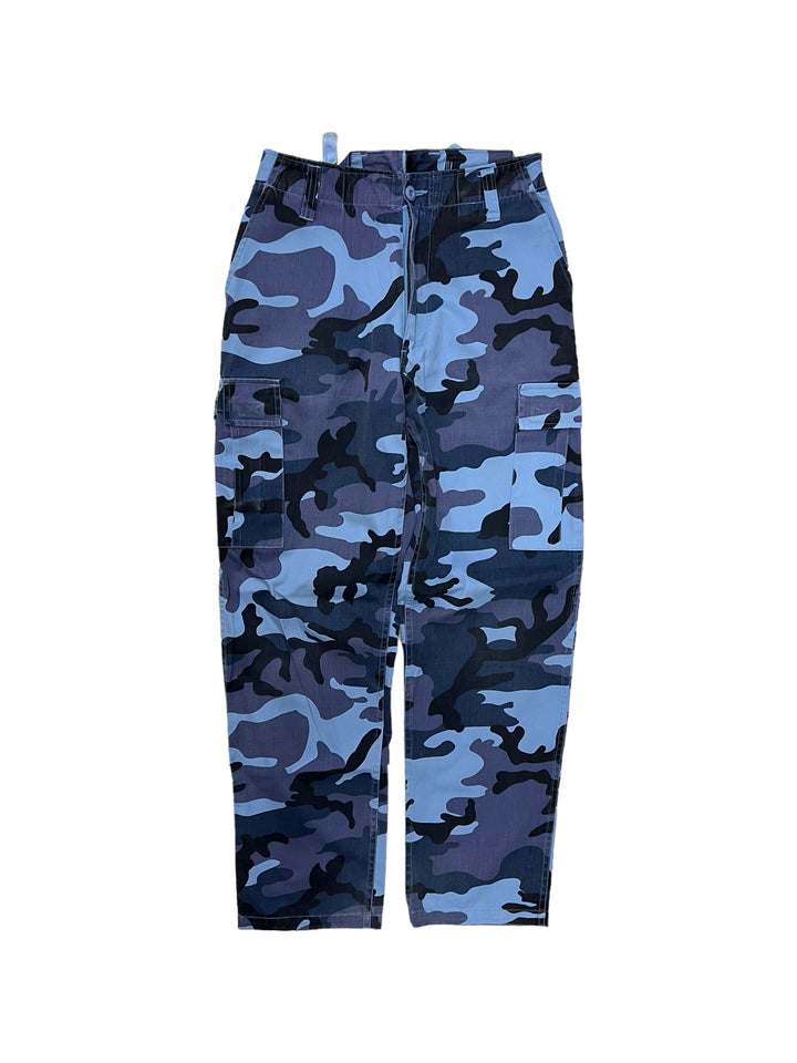 Vintage blue camouflage pants women’s small(36)