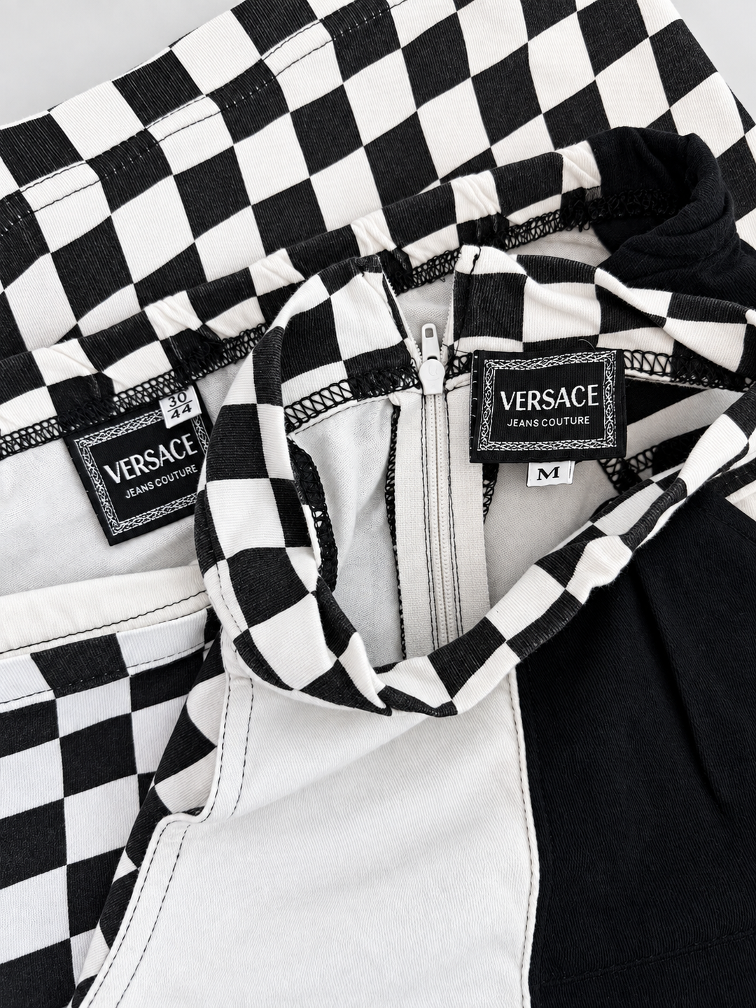 Rare Versace Jeans Couture checkerboard halter set