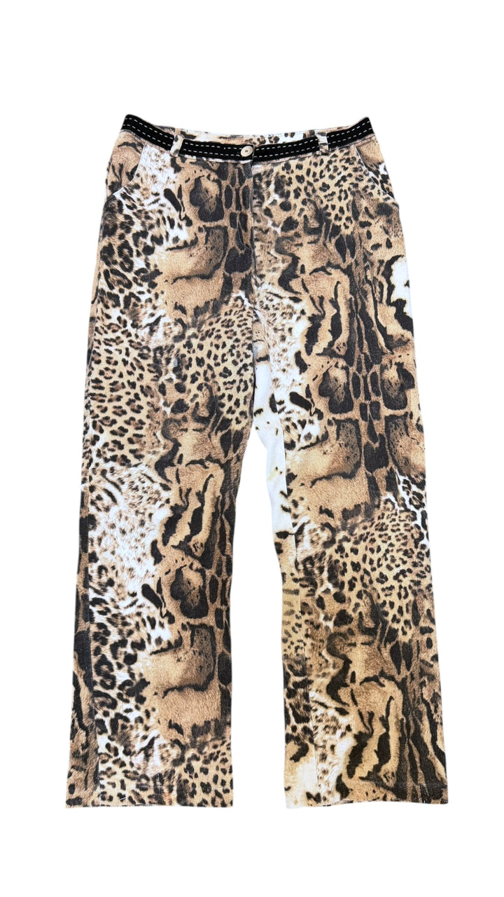Vintage Y2K animal print straight leg trousers